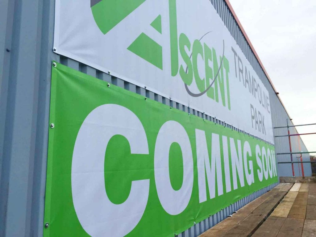 Banner Printing from £6.50 per square metre. PVC, mesh and fabric