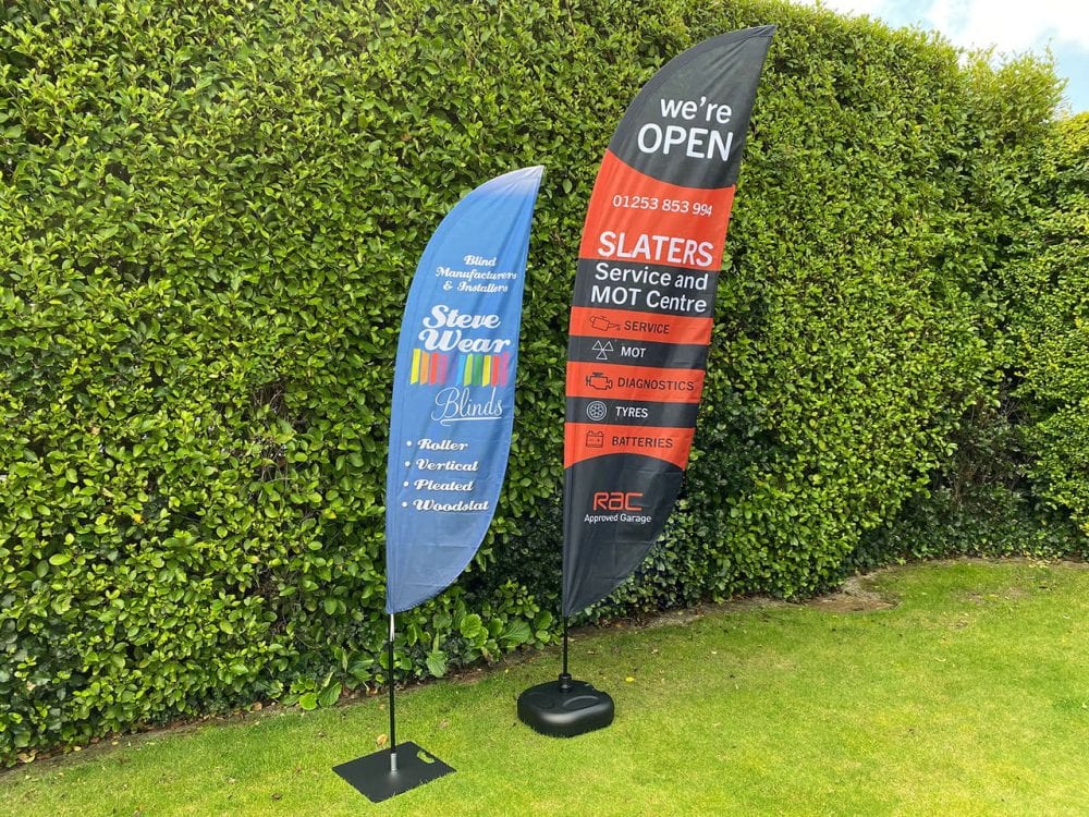 Feather Flags and Bases Full Colour Printed Free Design