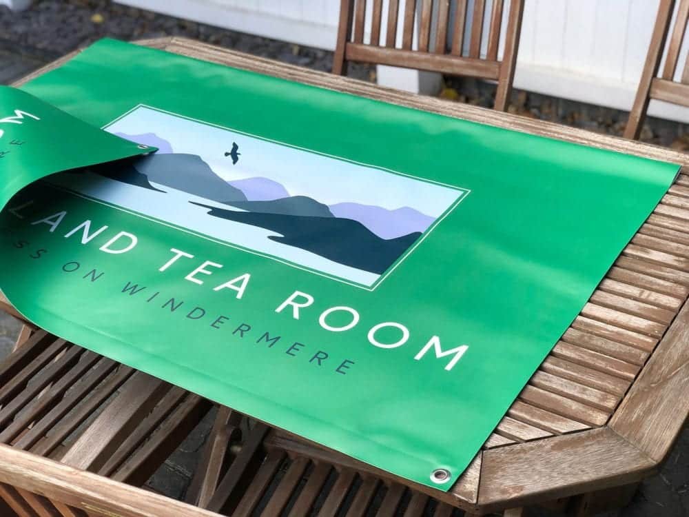 Cafe outside seating area banner