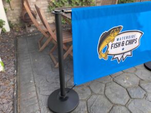 Premium single sided fabric cafe banner