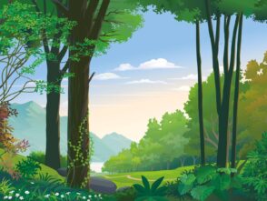 Woods and Mountains Dementia Friendly Wall Mural