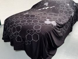 Car Reveal Cover over Dodge Challenger