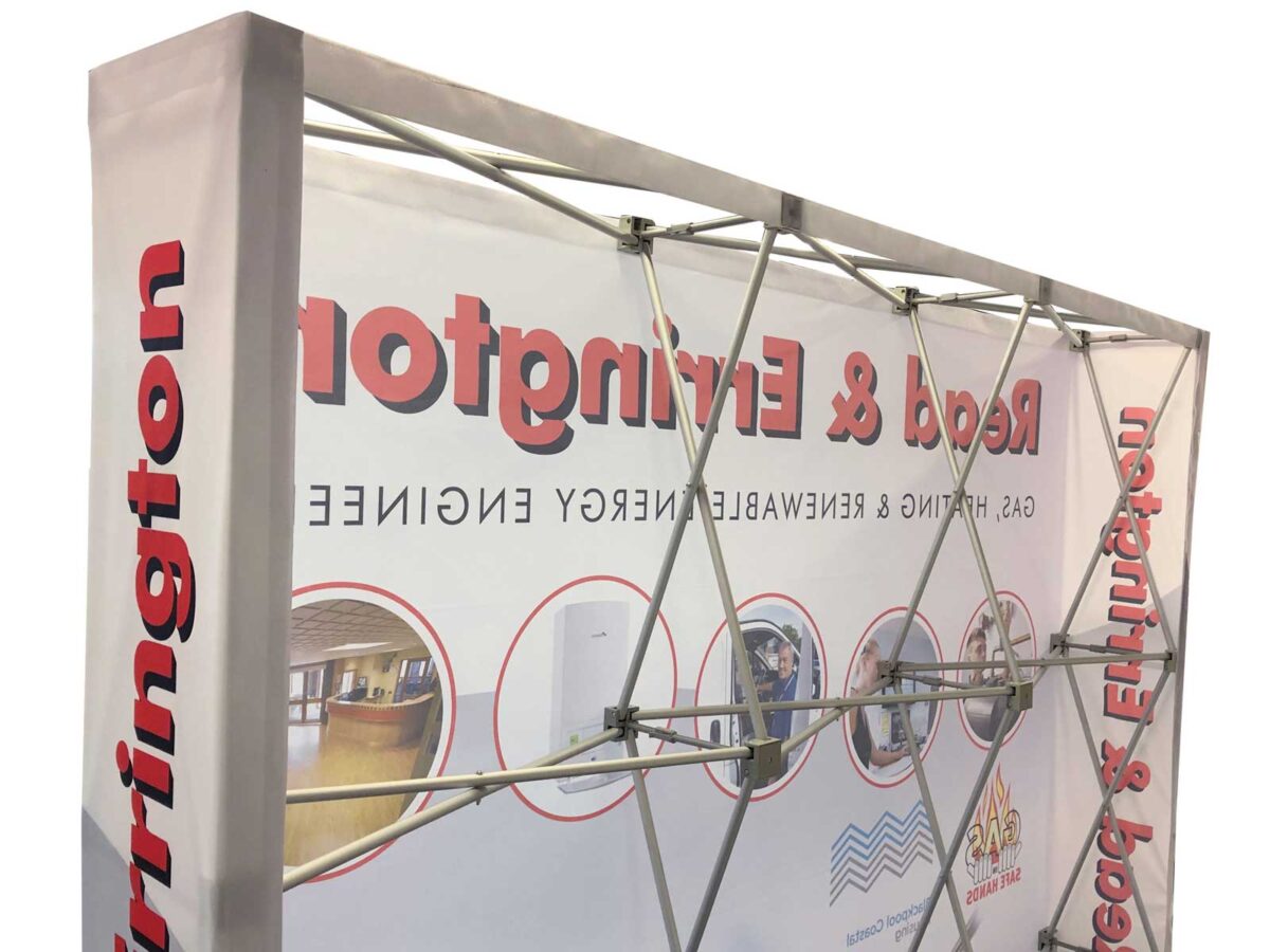 Fabric Backdrop Stand Custom Printed PopUp in seconds