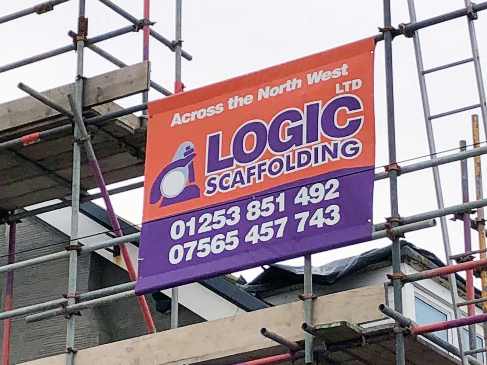 SCAFFOLD BANNER SCAFFOLDING PVC PRINTED  with pole hems FREE POSTAGE AND DESIGN 