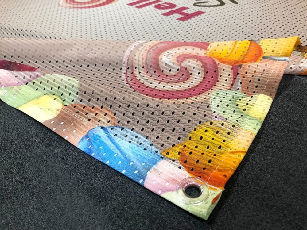 Full colour printed mesh polyester