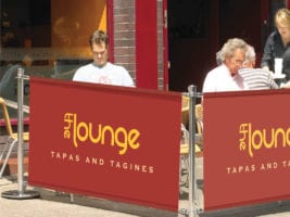 branded cafe barriers for outdoor seating in the UK