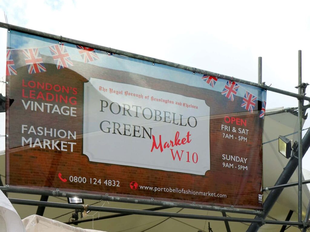 Mesh banner on scaffolding